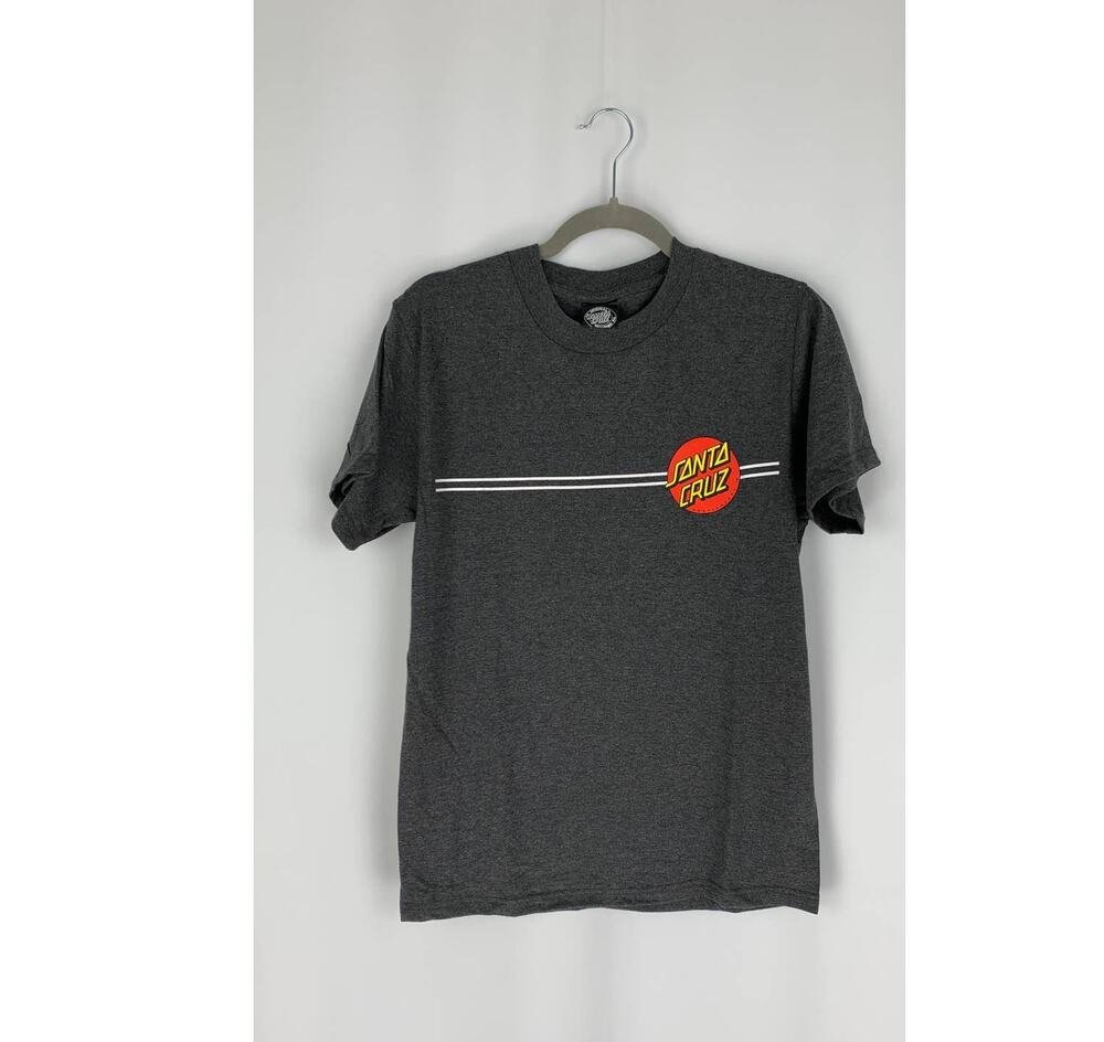 Santa Cruz Skateboards Classic Dot Tee Shirt Mens Small Grey Red New Casual